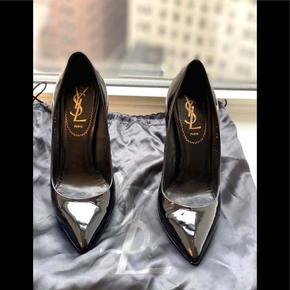 ❌SOLD❌ SAINT LAURENT calfskin Clara patent pumps - Picture 7 of 12
